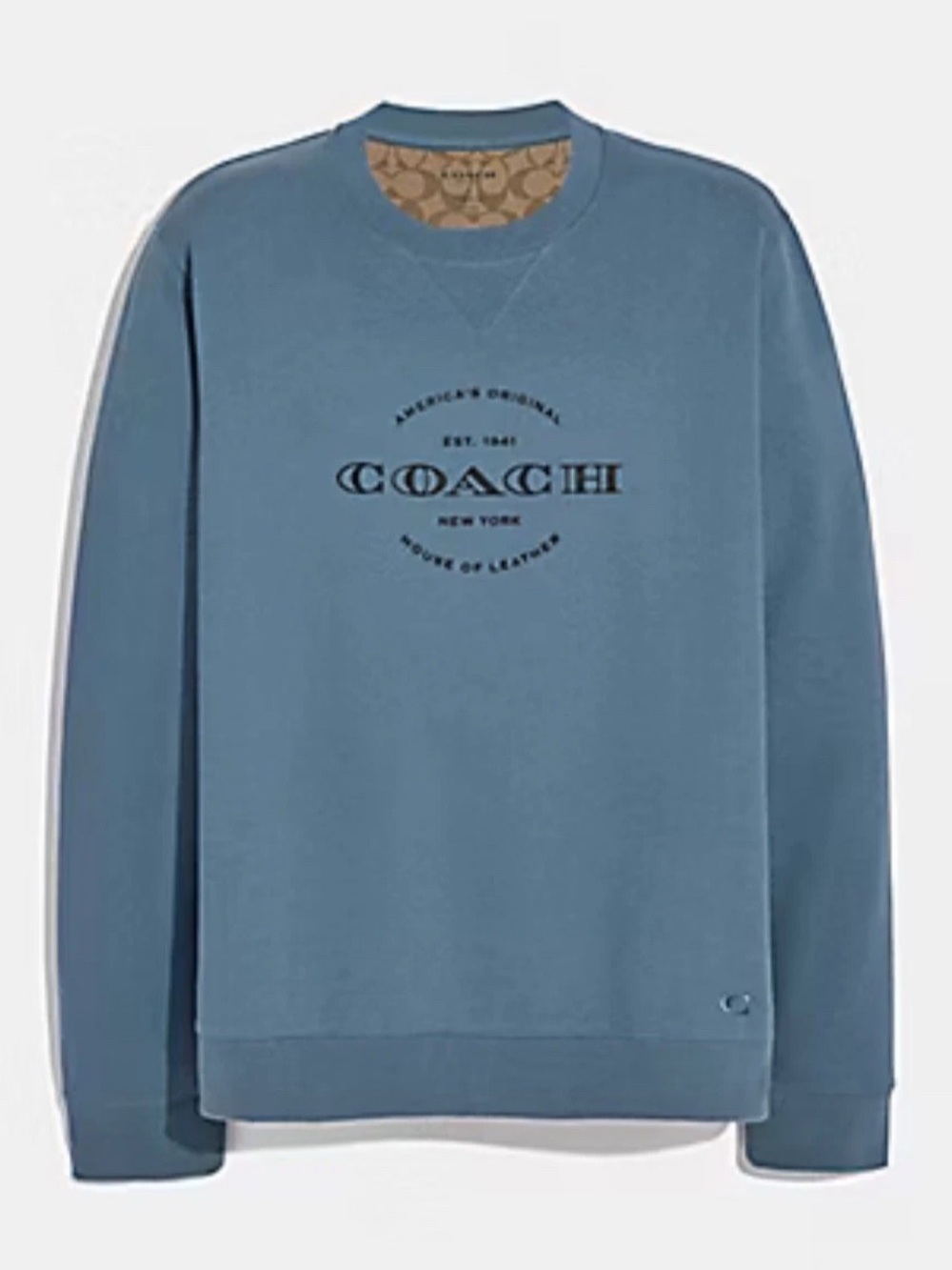 Authentic Coach blue Logo Sweatshirt medium $298 Shirt Jacket